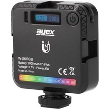 Ayex Rgb LED Ambiyans Işığı, 45 Yüksek Etkili Işık Boncuğu, 2000 Mah Pil, Type-C Üzerinden Şarj Edilebilir, Ambiance Light W-S6