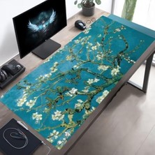 Desenli Büyük Masa Pedi 90X40 cm 3 mm Kaymaz Tabanlı Desk Mat Kumaş Mouse Pad Klavye ve Mouse Için Geniş Yüzey Ev Ofis Gaming Açık Yeşil