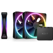 Nzxt F120 Rgb Duo Üçlü Paket - Rgb Kontrolörlü 3 x 120 mm Çift Taraflı Rgb Fanlar - 20 Ayrı Adreslenebilir LED - Dengeli Hava Akışı ve Statik Basınç - Akışkan Dinamik Rulman - Pwm - Siyah