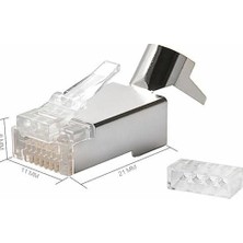 Plus Q-J710M Cat7 Metal Konnektör RJ45 Cat7 + Ayraç 10LUK Paket