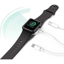 Akıllı Saat + Lightning + Type-C- USB Şarj Çoklu Kablosu 3 In 1 Beyaz