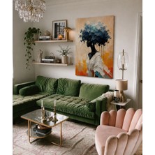 Artopio Modern Afro Kadın Portresi Mdf Duvar Tablosu | Uv Baskılı Dekoratif Salon Tablosu