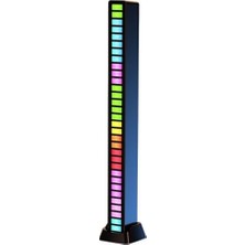 Rgb Ses Kontrollü LED Işık Çubuğu D08 Model Dc 5V 1A USB Girişli Çoklu Renk Modlu Gürültü Filtreli Ortam Aydınlatma Işığı Müzik Senkronize Işık Barı | D08-RGB