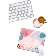 Desenli Mouse Pad ve Bardak Altlığı Set