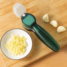 Ergonomik Saplı Pratik Sarımsak ve Zencefil Ezici - Yeşil Mutfak Rendeleyici ve Sarımsak Püresi Yapıcı