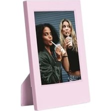 Mini 12 Pembe Fotoğraf Makinesi-10'lu Film-Çerçeve ve Deri Kılıf Seti