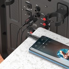 Kablo Aux Audio 3.5mm To Çift Rca Aux Standart Ses Kablosu 3.5mm Kulakık Çıkışlı Tablet Bilgisayar Telefon ve Mp3 Çalar Ile Amfi Bağlantı Kablosu 150CM BL11