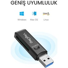 USB 3.0 Sd ve Micro Sd Hafıza Kart Okuyucu Siyah