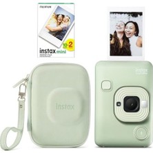 Mini Liplay Hybrid Fotoğraf Makinesi 20'li Film Liplay Çantalı Set (Matcha Green)