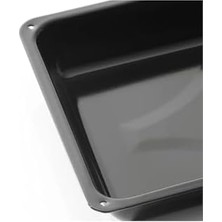 -Lab 2 Adet (36 ve 26 * 37 Cm) Siyah Parlak Yuvarlak ve Kare Fırın Tepsi Seti Siyah 26 cm
