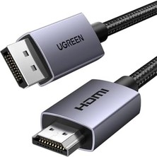 4K 1080P@120Hz Displayport 1.2 To HDMI 1.4 Örgülü Kablo, 1.5m, 35841