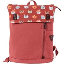 Cats Su Geçirmez Kumaşlı 15 Inç Laptop Uyumlu Okul Sırt Çantası Pembe
