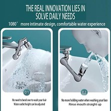 Da By Musluk Havalandırıcı, 1080 ° Dönen Genişletici Havalandırıcı, Dayanıklı Sıçrama Korumalı Musluk Genişletici