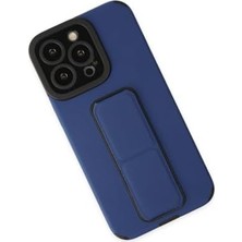 13 Pro Max Kılıf Standlı Silikon Telefon Kılıfı (Mavi)