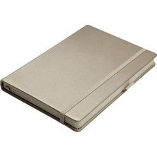 Sert Kapak Planlayıcı Defter 14X20 cm 100 Gr. Krem 96 Yaprak Gümüş Çizgili