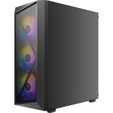 Antec AX67 Argb, 4X120MM Argb Fan Dahil, Temperli Cam Yan Panel, Mesh Ön Panel, 360MM Radyatör Desteği, Mid-Tower Atx Oyun Kasası, Siyah