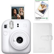 Mini 12 Beyaz Fotoğraf Makinesi-10'lu Film ve Laporta Albüm Seti