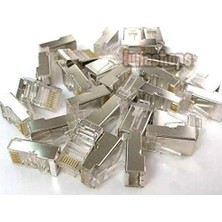 AL-4221 Metal RJ45 Cat5 Konnektör Uç Lan Ethernet 100 Adet