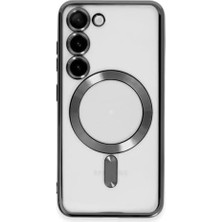 Galaxy S22 Için ile Uyumlu Kılıf Kamera Lensli Korumalı Şeffaf Silikon Kapak Siyah