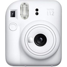 Mini 12 Beyaz Fotoğraf Makinesi-10'lu Film-Laporta Albüm ve Deri Kılıf Seti