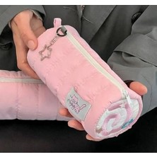 Fufu Narutomaki Y2K Rulo Pembe Kalemlik Pembe Kırtasiye Makyaj Düzenleyici Çanta Kalem Kutusu