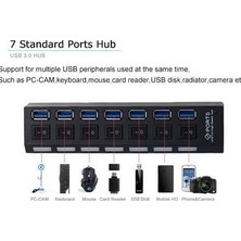 5258 7 Port USB 3.0 ve USB 2.0 Hub Anahtarlı Çoklayıcı Çoğaltıcı Switch