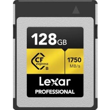 128GB Profesyonel Cfexpress Tip B Hafıza Kartı Gold Serisi, 1750MB/S'YE Kadar Okuma, Ham 8k Video Kaydı, Pcıe 3.0 ve Nvme'yi Destekler (LCXEXPR128G-RNENG)