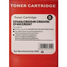 Hp CF540A (203A) ve CRG-054, CRG-067 Uyumlu Muadil Toner, Yüksek Baskı Kalitesi, Uzun Ömürlü, Çipli, Lazer Yazıcı Kartuşu, Ofis Ev Okul Için, Profesyonel Kalite (Siyah)