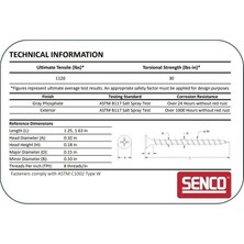 Senco Auto-Feed Drywall To Screw, 1.25-In., #6 Shank, 1,000-CT. -06A125P