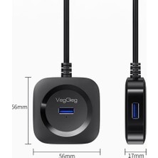 4 Portlu Type-C To USB 3.0 Çoklayıcı Hub
