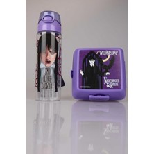 Wednesday Lisanslı 700 ml Trıtan Matara ve 2 Katlı Beslenme Kabı Yemek Seti