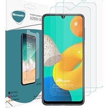 Galaxy M32 4g Screen Protector Glass Cam Ekran Koruyucu (3'lü Paket) [galaxy M32 4g ile Uyumlu Ekran Koruyucu - Şeffaf]
