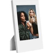 Mini 12 Beyaz Fotoğraf Makinesi-10'lu Film-Çerçeve ve Deri Kılıf Seti