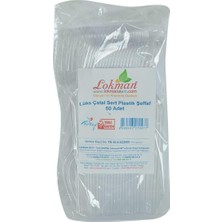 Lokmanavm Lüks Çatal Sert Plastik Şeffaf 50 Adet 1 Paket