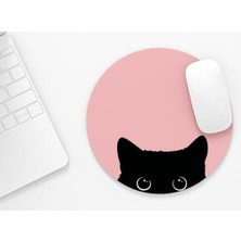 Kedi 3 - Yuvarlak Mouse Pad, 19,50 cm