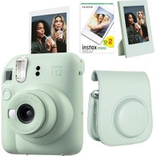 Mini 12 Yeşil Fotoğraf Makinesi-20'li Film-Çerçeve ve Deri Kılıf Seti