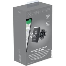 Ghost Superpls Araç Telefon Turucu Siyah, 6 Ultra Güçlü Mıknatıs, Akıllı Telefonunuzun Cihaz Üzerinde En Iyi Tutuşunu Sağlar,2 Adet Metal Plaka Dahildir, 6 mm Derinliği ve Şık Tasarım