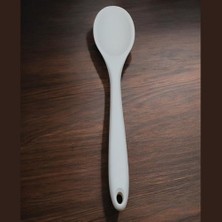 Silikon Pişirme ve Servis Kaşık- 27,5 cm Krem Renkli Özel Seri