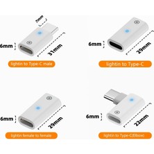 Usb-C’den Lightning’e Adaptör, Pencil (1. Nesil) Için Şarj Dönüştürücü - Mavi LED Göstergeli, Kompakt ve Taşınabilir, Type-C Cihazlarla Uyumlu (Beyaz) Otgp