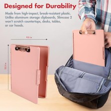 Dexas Slimcase 2 Sıkıştırma Tahtası, Yan Açıklık, 31,8 x 24,1 Cm, Pembe Altın Klipsli Pembe