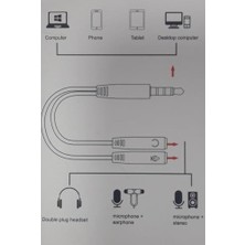 3.5 mm Erkek ve 2 Dişi Kulaklık Çoklayıcı Kablo ve Ses Sistemi Kablosu Aux Streo Çoklayıcı Kablo 194