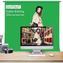 Green Screen Chromakey Greenbox Yeşil Fon Perde (1.5x2 M) + Tek Ayaklı Fon Standı,3 Mandal,youtube Vlogs, Tv, Röportaj ve Fotoğraf Için