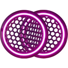 Neon Işıklı 16 cm Hoparlör ve Midrange Kapağı - 2 Adet - Mor