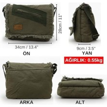 Old Cargo 7136 Günlük Omuz Postacı Kanvas Okul 14 Inch Laptop Çantası