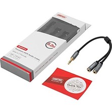 Unitek Y-C956ABK Mini Soket, 3,5 mm (M) - 2 x 3,5 mm (F) Siyah