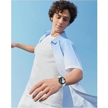 - ile Uyumlu Gt Gt2 Gt3 Gt4 42MM/HONOR 2 20MM Kordon Dekoratif Örgü Çizgili Spor Silikon Kayış - Mavi
