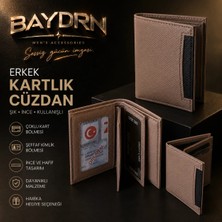 Big Store BAYDRN Premium Erkek Cüzdan | Dikey Kartlıklı Şeffaf Bölmeli Minimal Tasarım