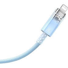Explorer Serisi Hızlı Şarj Kablosu Akıllı Sıcaklık Kontrolü Type-C To Ip 20W, 1m, Mavi