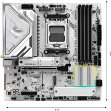 Asrock B850M Steel Legend Wifi Micro Atx Anakart Amd Am5, 4x Ddr5, 3x M.2 Ssd, HDMI 4K 120Hz, Wifi 7, 3x USB Type-C