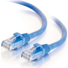 Tkz CAT615M 15 Metre Cat6 RJ45 Lan Kablosu Uçları Hazır Takılı Bilgisayar Modem Mavi Internet Ethernet Kablosu (15 Metre)